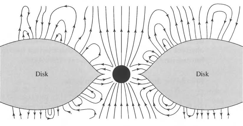 5.4.Estructura de un AGN El campo magnético (con intensidades del orden de 1 T), que podría ser alimentado también por la rotación del SMBH, podría explicar la expulsión de partículas cargadas a