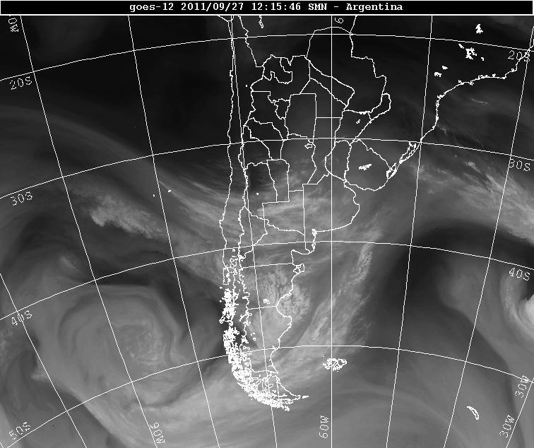 Observación satelital CANAL WV Las imágenes de vapor de agua representan la cantidad de vapor de agua de la atmósfera.