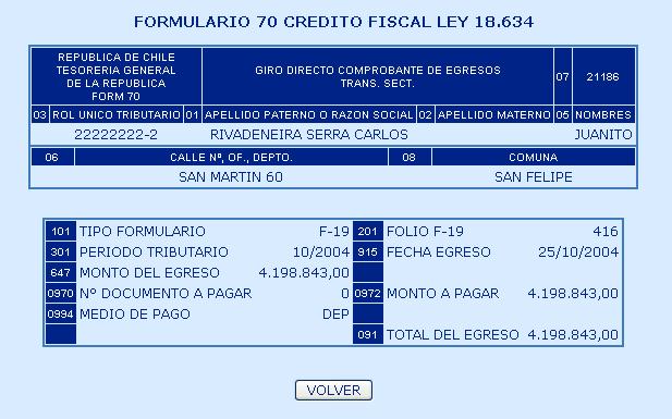 Formulario 70 4.4.3 Imprimir Pagaré El pagaré representa el compromiso de deuda que adquiere el contribuyente con la Tesorería.