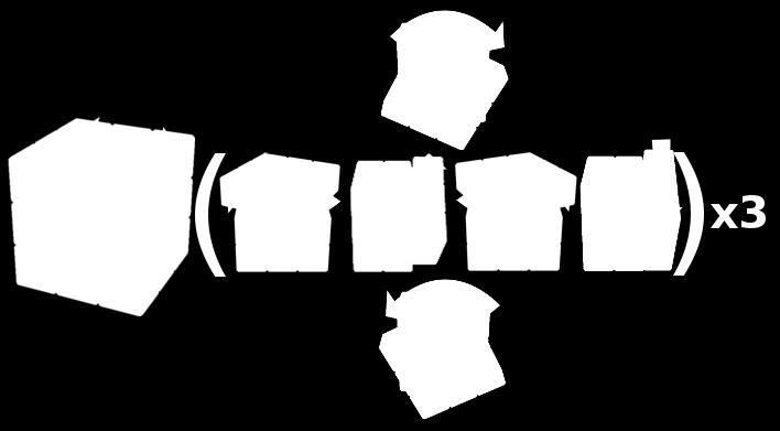 Caso 3: Los dos vértices traseros se deben intercambiar entre si y los dos frontales también.