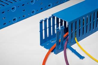 Sistemas de Protección para Cables Canales Ranurados Canal Ranurado de PVC Azul Canal Ranurado HelaDuct HTWD-PWB para Seguridad Intrínseca Los canales ranurados azules HelaDuct HTWD-PWB se utilizan