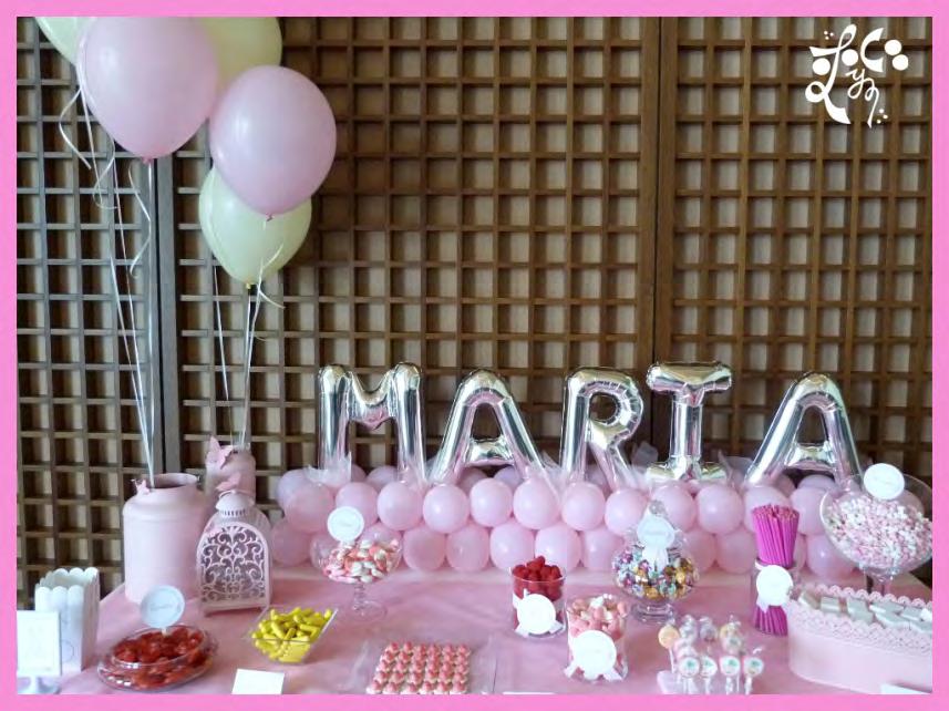 MARIA Mesa dulce con gominolas de primera calidad, decorada con el nombre del
