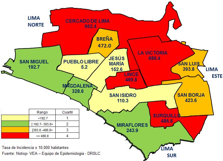 Fuente: Notisp- VEA Equipo de Epidemiologia - DRSLC Mapa de riesgo
