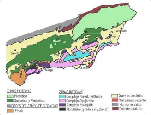 99 Figura 38: Mapa geológico de las cordilleras Béticas.