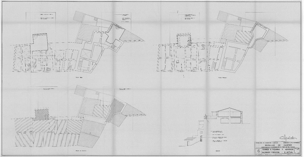 Figura 2: Plano de alzado del estado actual del proyecto del arquitecto Miguel Matas Cascos.
