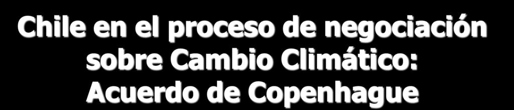 Chile en el proceso de negociación sobre Cambio Climático: Acuerdo de Copenhague Claudia Ferreiro V.