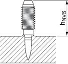 Control de calidad de la fijación Inspección de la fijación Clavo y perno en concreto / mampostería silicocalcárea Clavo y perno en acero hnvs X-C_BX, X-P_BX3: h NVS = 2 5 mm X-M6-7-24 B3 P7 h NVS 7