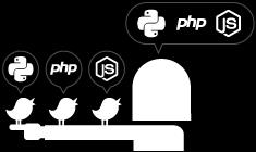 NET, Java, PHP, Node.js o Python.