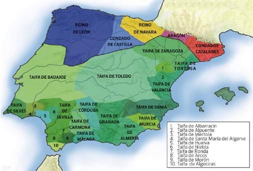 Unidad 4 La península Ibérica entre los siglos VIII y XII 1. Completa el eje cronológico sobre la evolución de al-ándalus y contesta las preguntas.