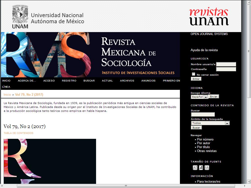 Revista mexicana de sociología (III) http://www.revistas.unam.mx/index.