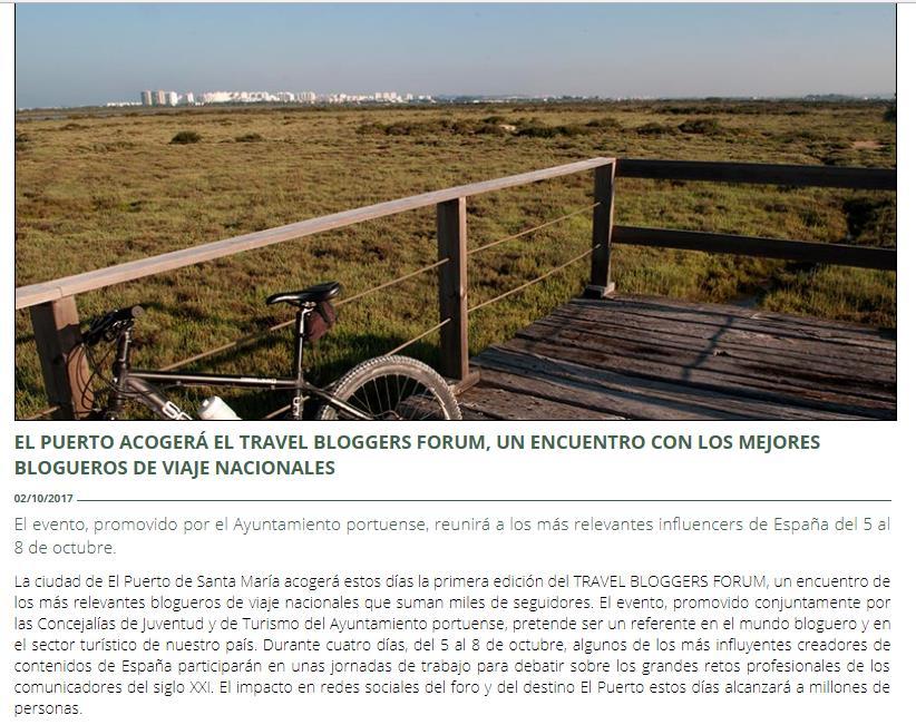 Puerto acogerá el Travel Bloggers Forum, un encuentro