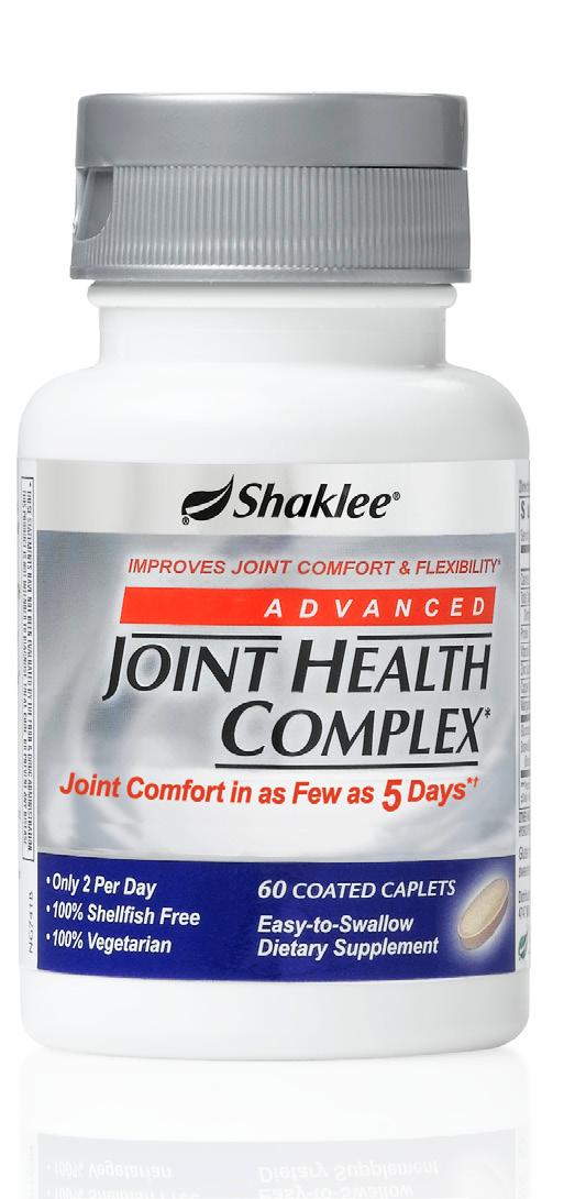 Otras características clave Contrariamente a lo que sucede con otros suplementos para la salud articular, el avanzado Joint Health Complex* no contiene condroitina, un ingrediente que ha demostrado