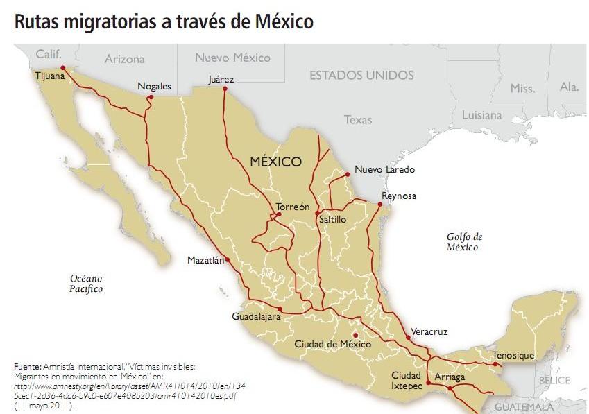 3. Tránsito por México México es parte del fenómeno, al ser el paso obligado de otros latinoamericanos que viajan ilegalmente a Estados Unidos: