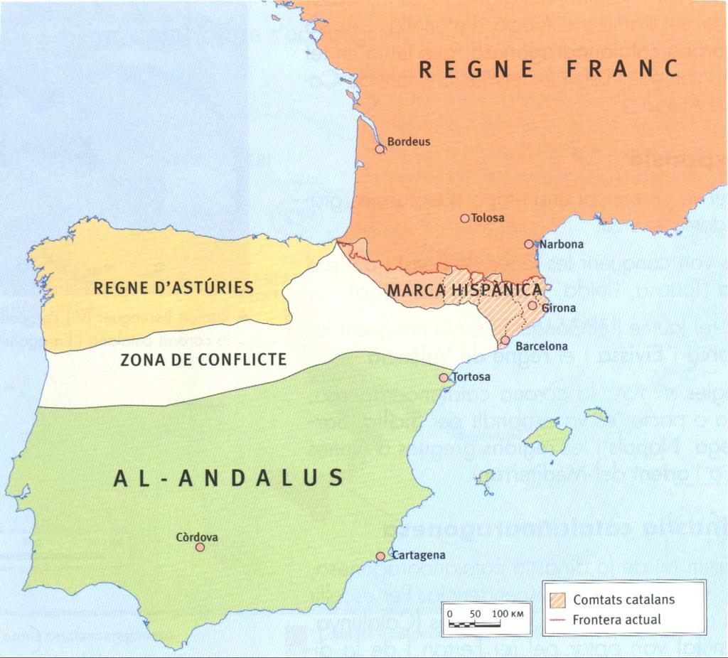 La península Ibèrica al segle IX Els primers comtats catalans La