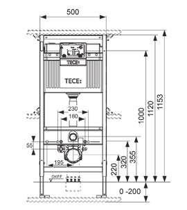 TECE - módulos para WC-ducha Módulo de WC TECEprofil con cisterna TECE, para Duravit SensoWash C, altura de construcción 1120 mm NUEVO Modelo igual que 9 300 000, pero con en el