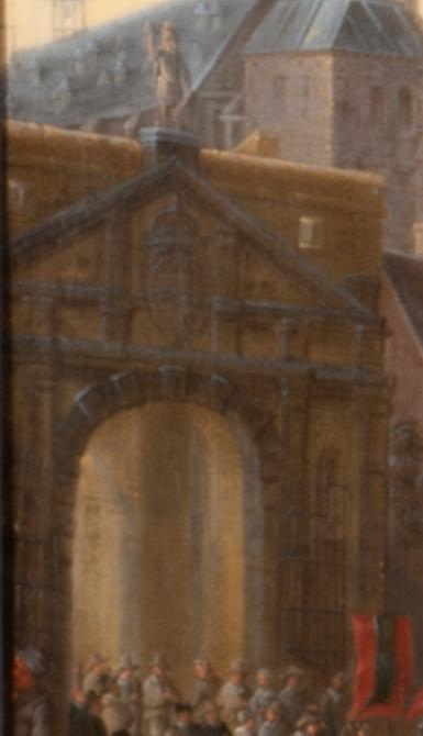 Existen tres versiones de esta gran composición de la Entrada de San Norberto de Xanten en Amberes. La primera se conserva en el Scheepvaartmuseum de Amberes (Mas, inv. n. AS. 1952.045.