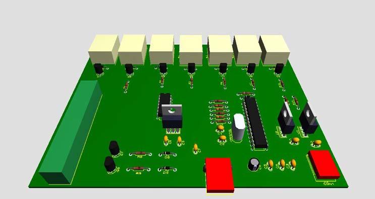 En el modulo ARES Proteus se realiza el circuito impreso para la fabricación posterior de la placa.