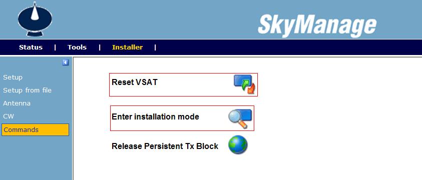 La configuración para Sky Edge II Extend, IP, Access y Accent se manejan