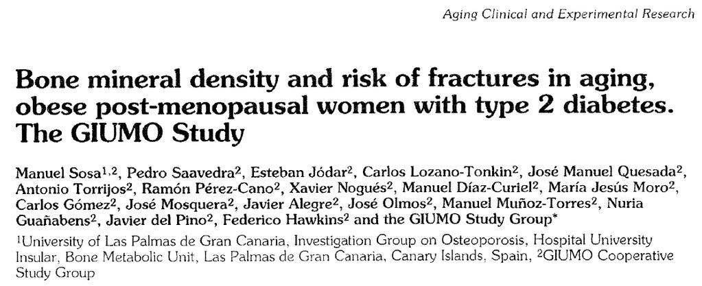 Diabetes tipo 2 (GIUMO) METHOD: This study was a prospective cohort of 111 patients with type 2 DM and 91 control individuals (CTR) over age 65 and obese, recruited from 16 centers in Spain.