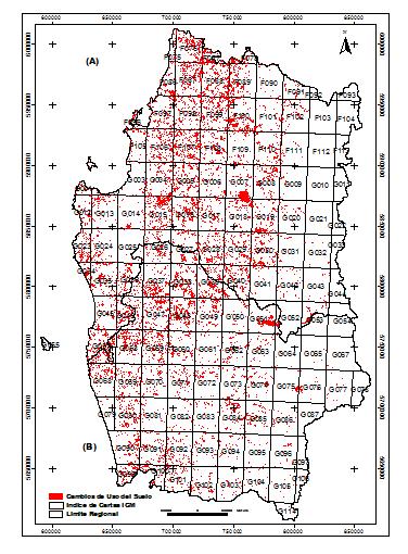 2. Sistema de Parcelas permanente CONAF (distribución territorial todo Chile) Cambio de uso del suelo: Red de puntos equidistantes a 1 km Sistema integrado