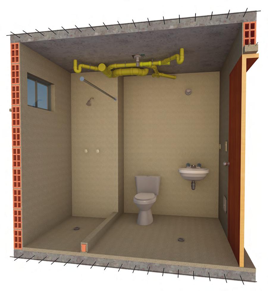 Obra gris Se recomienda el uso de impermeabilizante para el alistado de pisos y pañete de muros en la cabina de la ducha.
