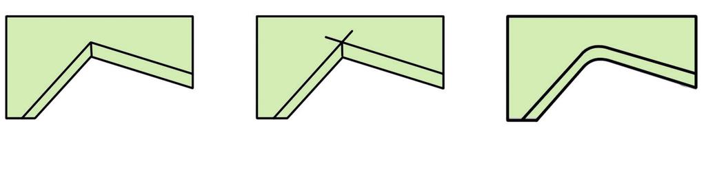 Al contrario, si el ángulo es muy pequeño, se crea una frágil que puede llevar a roturas