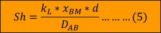 útil para calcular el coeficiente de transferencia de masa del líquido, tal que: x BM : Es la media logarítmica de la sustancia B (agua, en nuestro caso), la cual