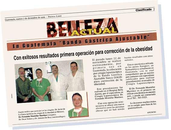 Eventos Médicos de Importacia Primer cirujano con entrenamiento completo en Cirugía Bariátrica laparoscópica en Guatemala y región Centro Americana.