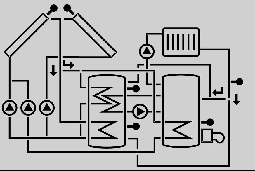 solo indicación de esquemas de sistemas sonda de acumulador superior sondas circuito de calefacción captador 2 captador 1 válvula bomba válvula sonda mbolo adicional funcionamiento quemador