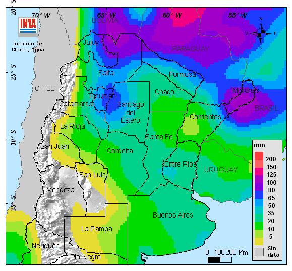 Para la semana del 29 de Octubre al 06 de Noviembre se pronostican precipitaciones generalizadas, con mayor intensidad en las provincias de Misiones, Tucumán, Salta (noreste)