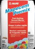 Mezclado exclusivamente con agua, Mapecem Premix ofrece un mortero de fraguado rápido, de alta resistencia a la compresión y fácil de usar, que fragua completamente sin grietas de contracción dentro