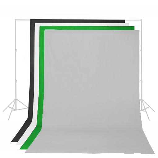 5kg colorquantum ColorQuantum Fondos de Tela Blanco/Negro/Verde/Gris, 3x6m MPN: 292379 Blanco y Negro - Ideal para fotografía de retrato, belleza y producto Verde - Ideal para