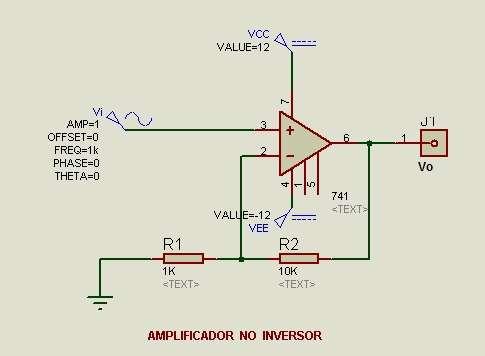 3. AMPLIFICADOR INVERSOR En este amplificador usando el operacional 741 se aplica la señal por la entrada inversora (-) y la ganancia se define por las resistencias R1 y R2.