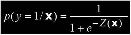 utiliza una regresión logística donde X =