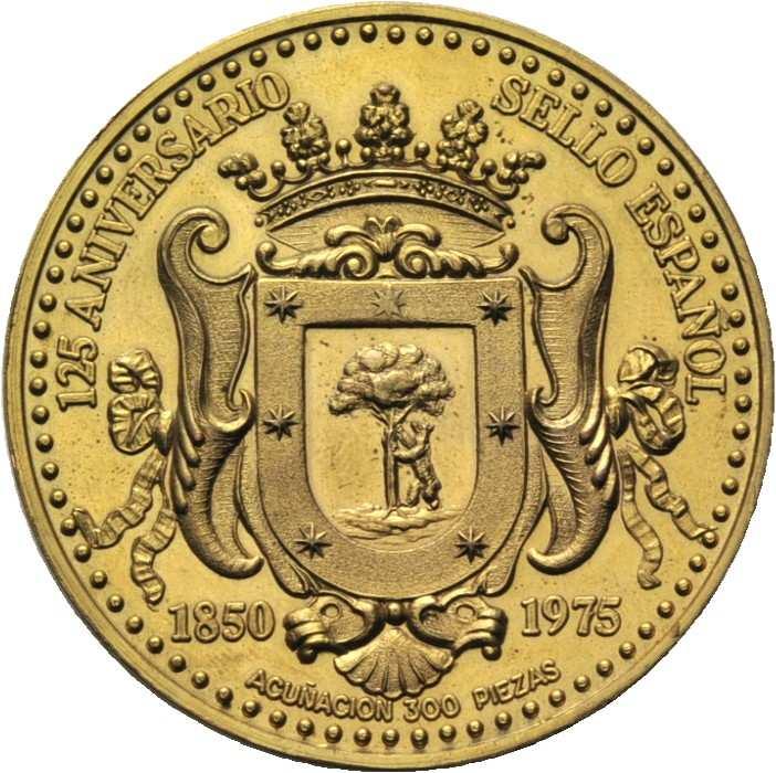Sello de 6 cuartos de Isabel II y escudo de