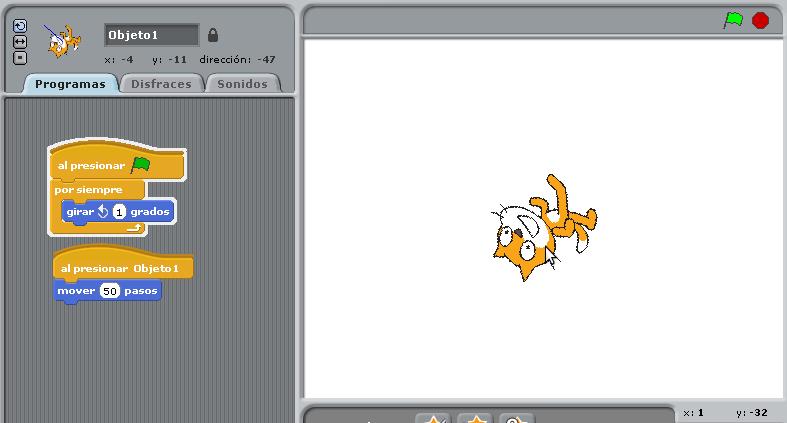 Scratch Presentación Scratch - A programar Las instrucciones se ejecutan cuando ocurren los eventos correspondientes.