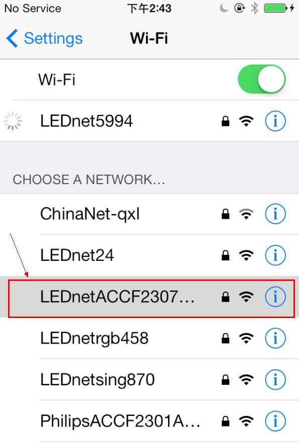 14 4.2 Configuración de la Conexión WiFi. Entre a la interfaz de configuración de WiFi, haga click en WLAN LEDnet********* y entre la contraseña 88888888, como se muestra debajo: 4.3 4.