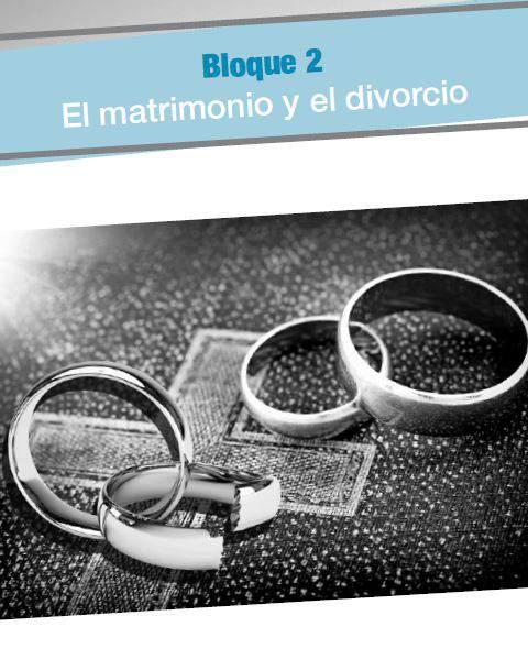 Bloque 2. El matrimonio y el divorcio. 6. Qué es un matrimonio? 7. Por qué se debilita una relación matrimonial? 8.