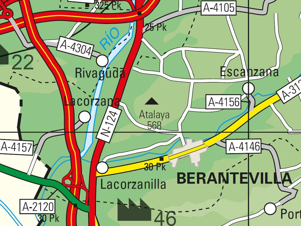 Antes de llegar al puente de Arce, sobre el río Zadorra, se toma la carretera que va hasta Lacorzana.