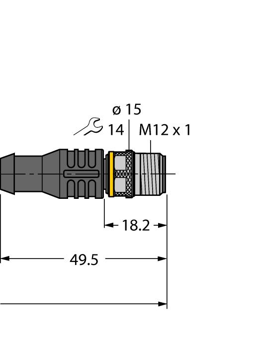 Accesorios de cableado 6631382 Cable de prolongación, macho/hembra M12, recto, 4 pines, longitud del cable: 0,15m, material de la funda: PUR, negro; homologación culus; cable adaptador para sensores