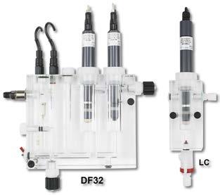 2.4.1 DOSASens Porta-electrodos de flujo continuo DosaFlow DF Porta-electrodos de flujo continuo en acrílico transparente de alta calidad (PMMA), para alojar electrodos electroquímicos.