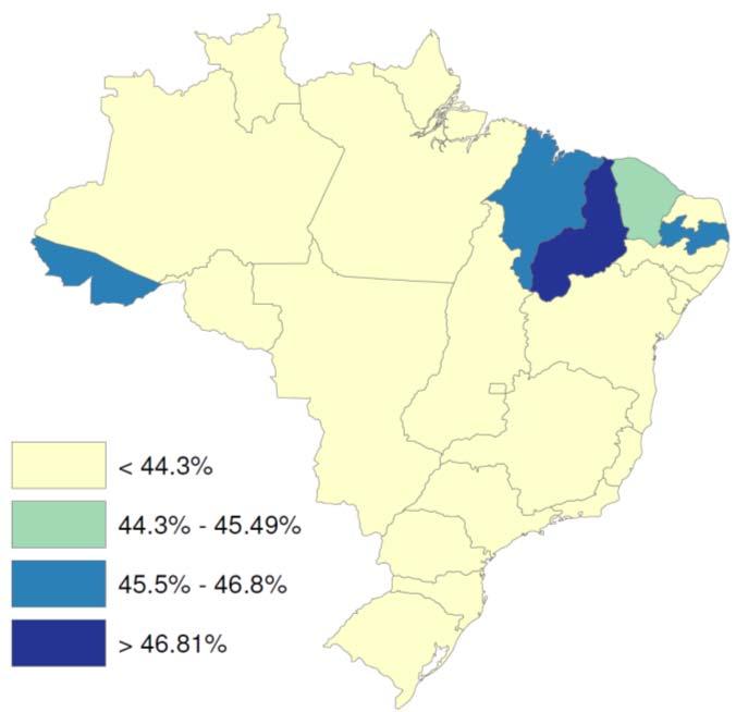 Brasil: Proporción de mujeres entre los