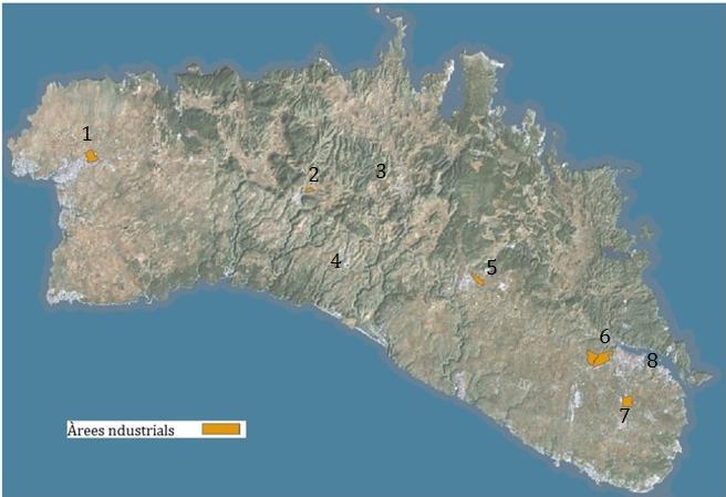 Figura 2.6: Mapa de tots els polígons industrials de Menorca. Elaboració pròpia. Font: IDE Menorca, 2014 2.2.3 El turisme a Menorca 30 1. Polígon industrial de Ciutadella (POICI) 2.