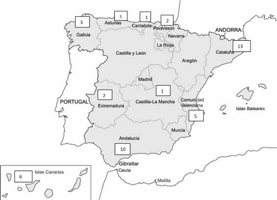Javier Hernández -Ramírez 313 Esta especialización territorial revela que los antropólogos españoles diseñan sus investigaciones en ámbitos cercanos a su entorno profesional por su implicación con