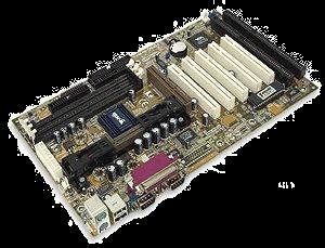 Los ordenadores actuales: partes La "placa base" (mainboard), o "placa madre" (motherboard), es el