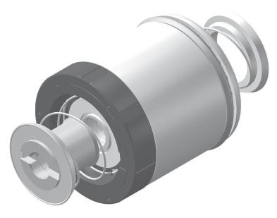 Junta de estanqueidad de pistón en goma nitrílica. Pistón de aluminio D.E. Pistón alargado D.E. para soportar una mayor carga radial.