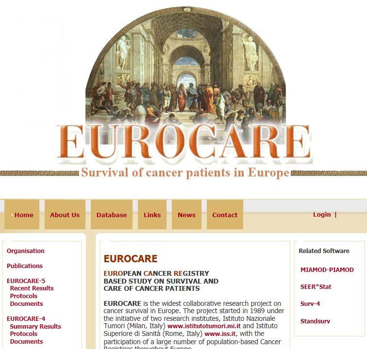 Survival of cancer patients in Europe (EUROCARE) http://www.eurocare.