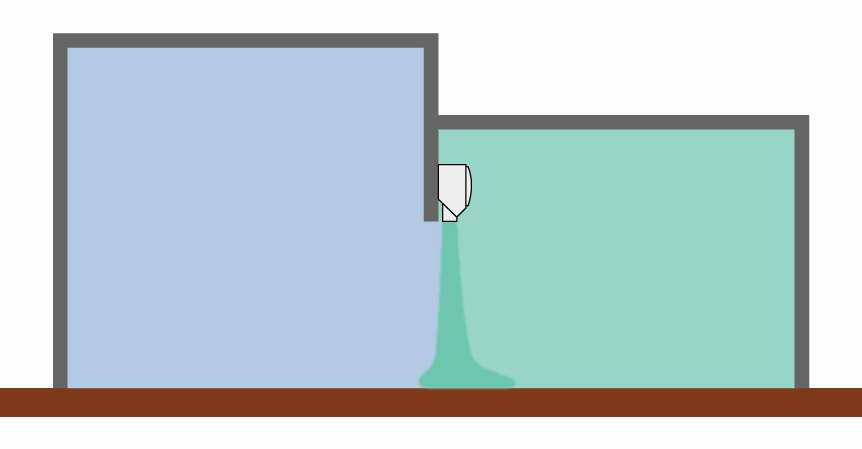 IsolAir tecnología Rectificador doble Una cortina de aire montada sobre una puerta supone un método de separación de los dos ambientes.