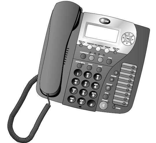 TELEFONO AT&T 992 El Teléfono de dos líneas AT&T fue diseñado para el uso a través de centrales telefónicas análogas, tiene una Pantalla LCD de cuatro líneas, Caller ID, Manos Libres, Conferencia,