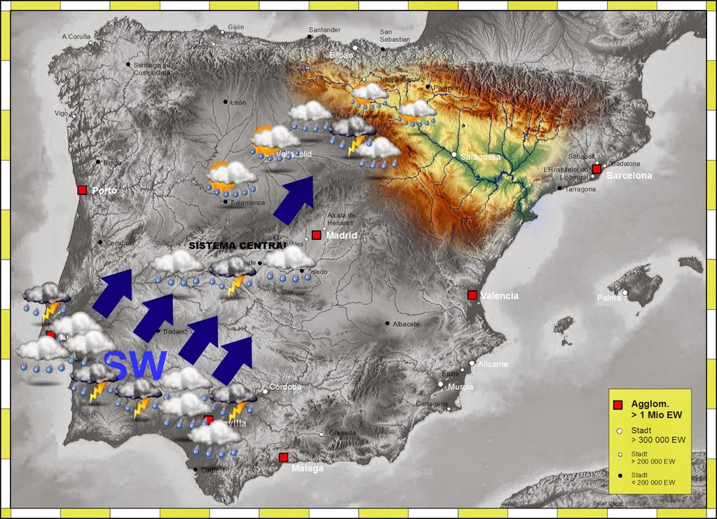 3 3. ELEMENTOS DEL CLIMA PRESIÓN ATMOSFÉRICA Y LOS VIENTOS Ábrego: viento templado y húmedo del suroeste en ambas Castillas, Extremadura y Andalucía con temporal persistente de